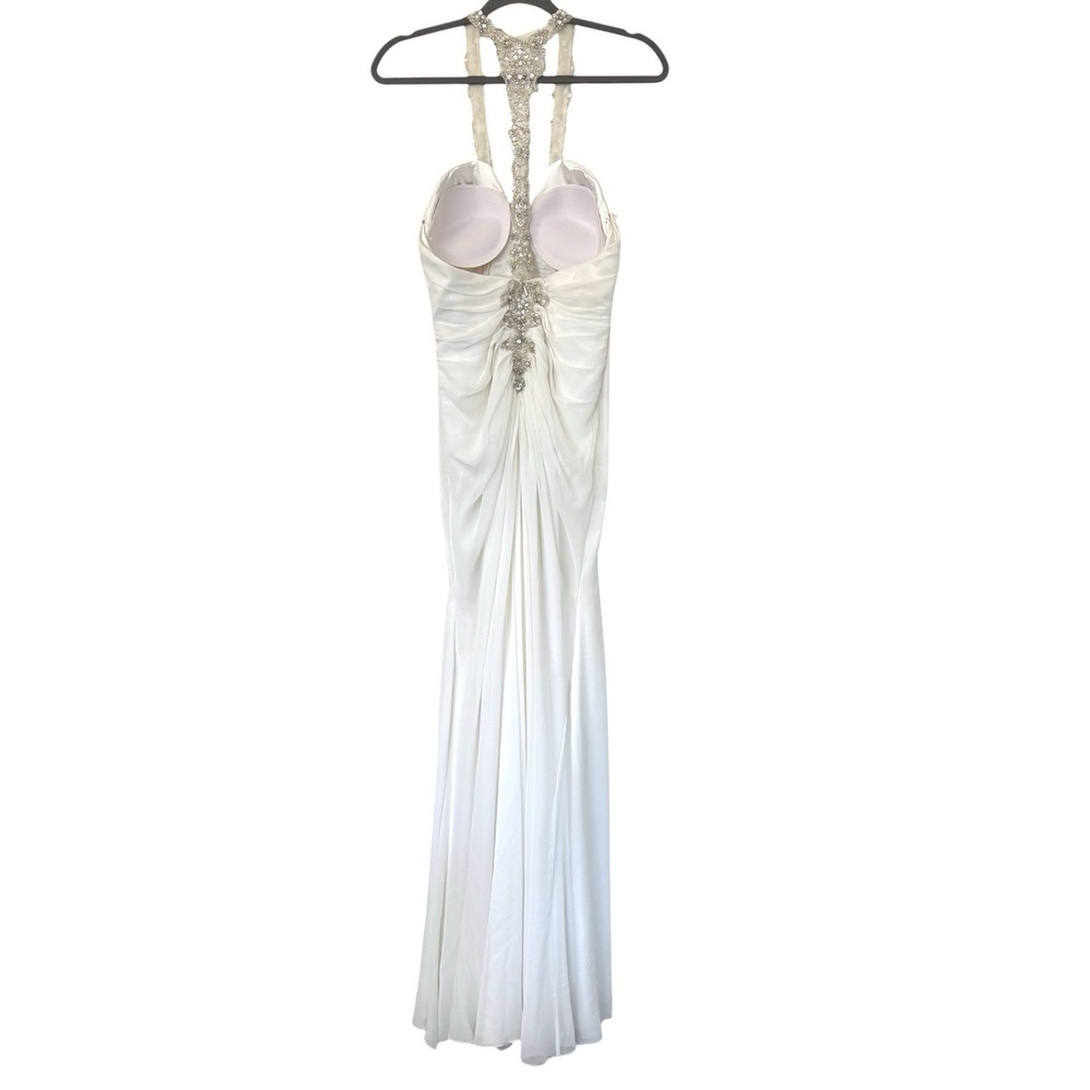 Maggie Sottero Couture White Beaded Halter Wedding Dress Small ALTERED!! - Picture 3 of 7